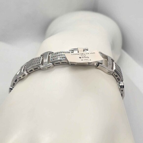 Brand New   Sterling Silver 925  Bracelet  with cubic zirconia stones - Picture 1 of 4